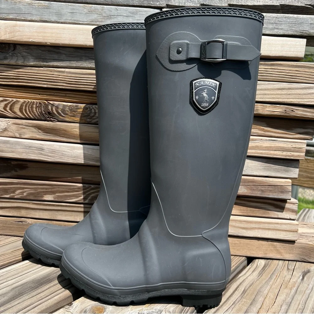 - Kamik Sz 8 Jennifer Charcoal Rainboots! EUC!